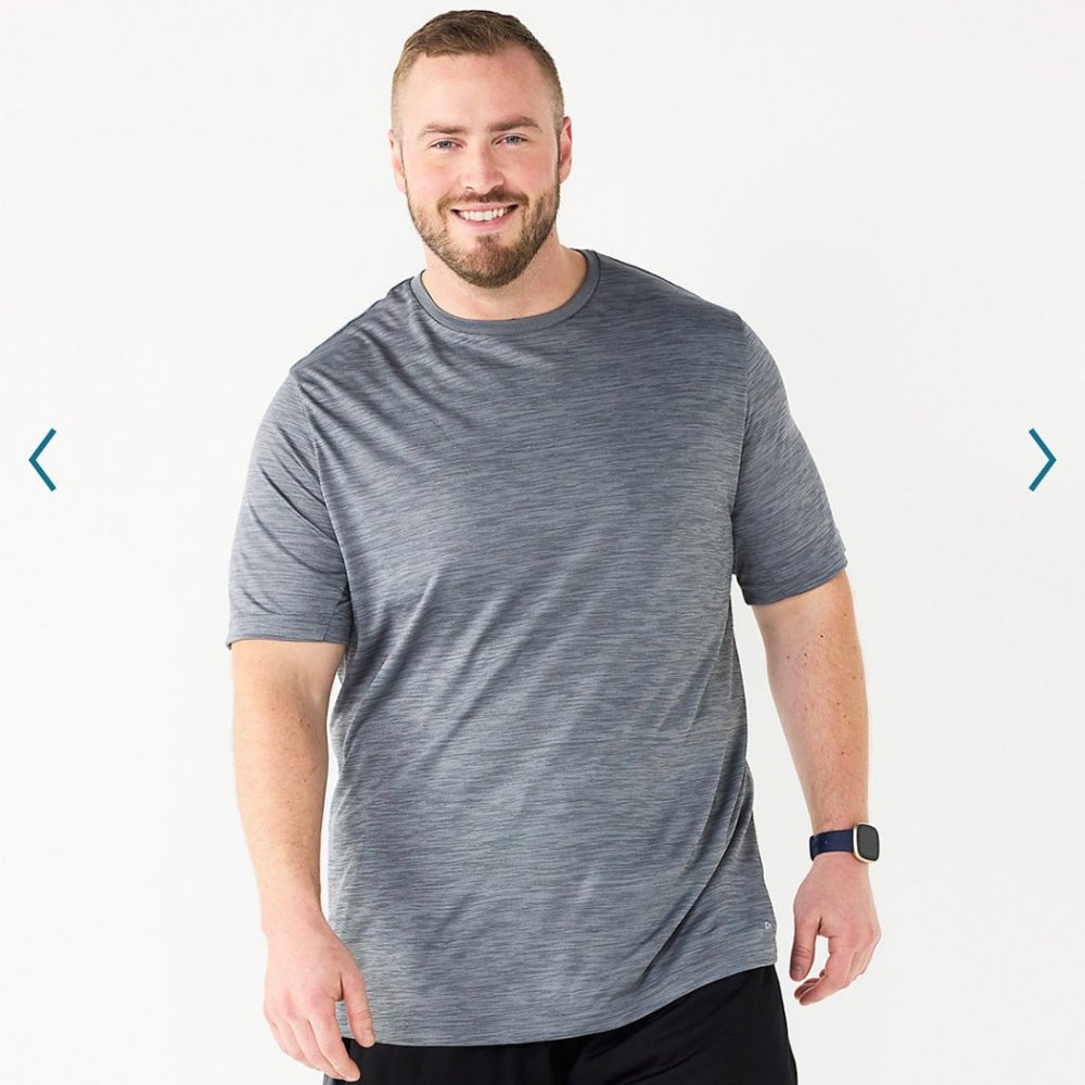 Kohl's Men's Big & Tall Tek Gear Dry Tek Tee size 3XL Tall in Storm/Blue color
